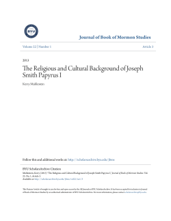 The Religious and Cultural Background of Joseph Smith Papyrus I