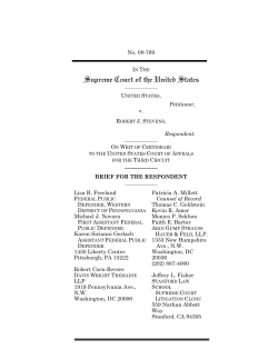 No. 08-769 Petitioner, v. Respondent. BRIEF FOR THE