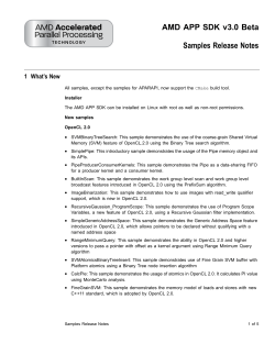 AMD APP SDK Samples Release Notes