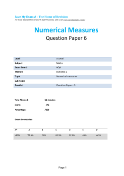 Numerical Measures
