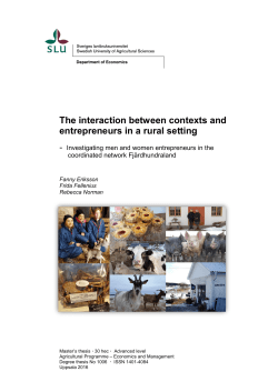 The interaction between contexts and entrepreneurs in a rural setting