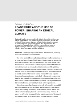 leadership and the use of power