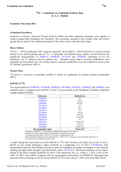 Comments on evaluation Zr Zr &ndash; Comments on evaluation of decay
