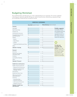 Budgeting Worksheet