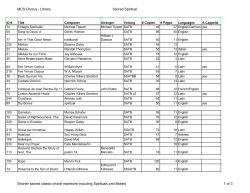 MCS Chorus - Library Sacred Spiritual Shorter sacred classic choral