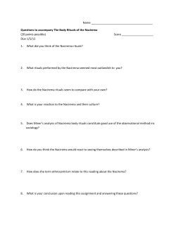 Questions to accompany The Body Rituals of the Nacirema