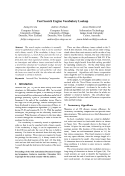 Fast Search Engine Vocabulary Lookup