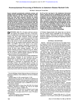 Posttranslational Processing of Defensins in