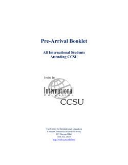 Pre-Arrival Booklet - Central Connecticut State University