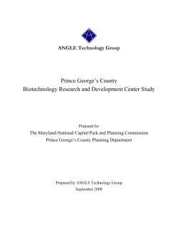 Prince George`s County Biotechnology Research and Development