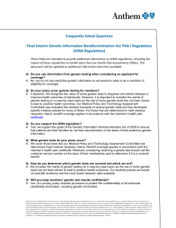 Final Interim Genetic Information Nondiscrimination Act