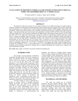 Evaluation of Two Different Formulas for Weight Estimation in Beetal