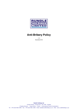 Anti-Bribery Policy - Rundle Holdings Ltd