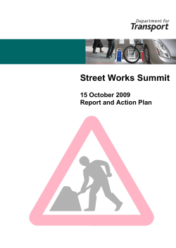 Street Works Summit 15 October 2009