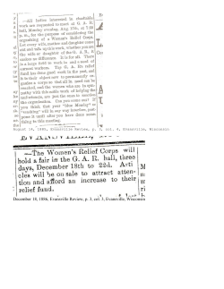 Women`s Relief Corps - Evansville Wisconsin History