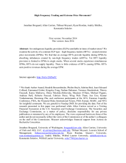 1 High Frequency Trading and Extreme Price Movements* Jonathan