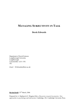 Managing the subjective side of descriptions and assessments