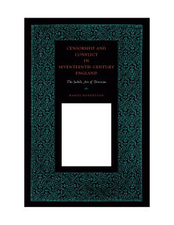 censorship and conFlict in seventeenth!century enGland