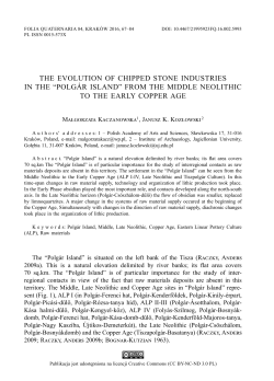 ThE EvOLUTION OF chIPPED STONE INDUSTRIES IN ThE