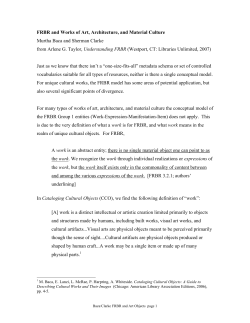 FRBR and Works of Art, Architecture, and Material Culture Murtha