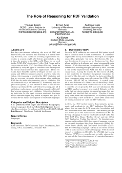 The Role of Reasoning for RDF Validation