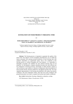 estimation of food product freezing time
