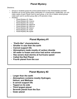 Planet Mystery Planet Mystery #1 Planet Mystery #2