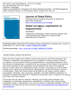 Global surrogacy: exploitation to empowerment
