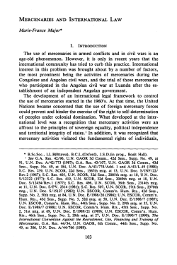Mercenaries and International Law