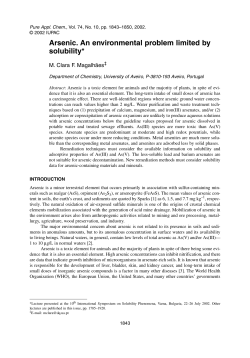 Arsenic. An environmental problem limited by solubility