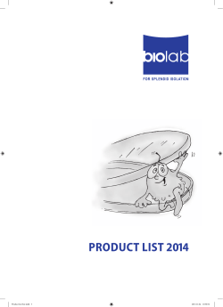 PRODUCT LIST 2014