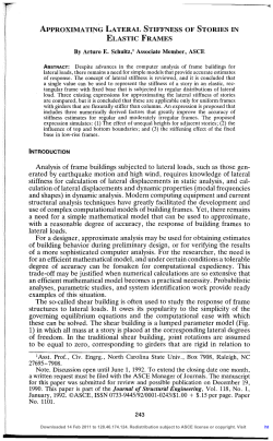 Approximating lateral stiffness of stories in elastic frames by Schultz