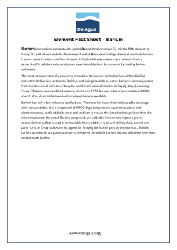 Element Fact Sheet &ndash; Barium