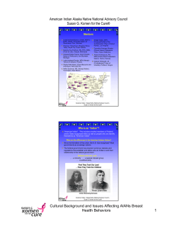 American Indian Alaska Native National Advisory Council Susan G