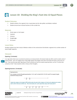 Lesson 10: Dividing the King`s Foot into 12 Equal Pieces