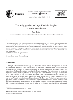 The body, gender, and age: Feminist insights in