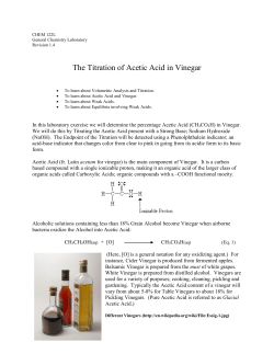 The Titration of Acetic Acid in Vinegar