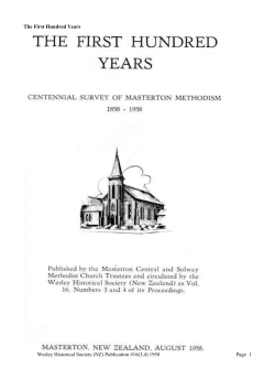 The First Hundred Years Wesley Historical Society (NZ) Publication
