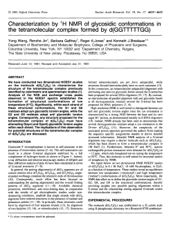 Characterization by 1H NMR of glycosidic conformations in the
