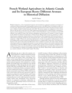 French Wetland Agriculture in Atlantic Canada and Its