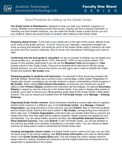 Blackboard Grade Center - Good Practices