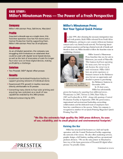 Miller`s Minuteman Press — The Power of a Fresh