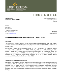 New Procedures for Order Marker Corrections