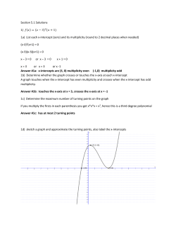 Section 5.1 Solutions 1) (    ) = (     &minus; 3) 2(     + 1) 1a) List each x