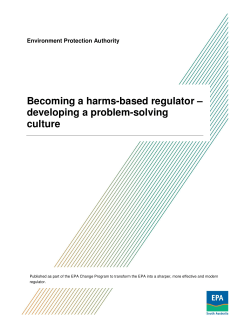 Becoming a harms-based regulator &ndash; developing a problem