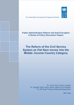 The Reform of the Civil Service System as Viet Nam moves