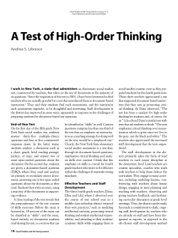 A Test of High-Order Thinking - National Council for the Social Studies