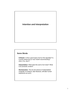 Intention and Interpretation