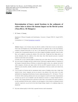 Determination of heavy metal fractions in the sediments of oxbow