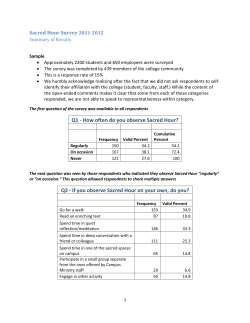 Q1 How often do you observe Sacred Hour Q2 If you observe
